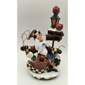 Santa Claus Garden Figurine With Lantern & Birds by Demdaco 6 inches